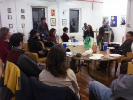 People at the the Worker-Owned and Run Cooperative Network of Greater Boston meetup.