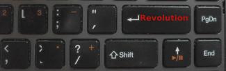 Keyboard with the enter key renamed to "revolution".