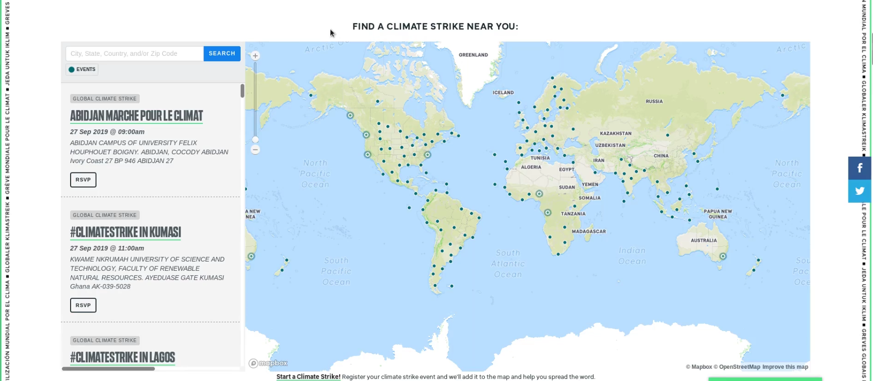 350.org's climate action map.