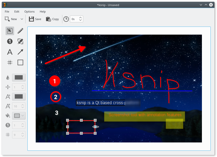 Ksnip screenshot tool.