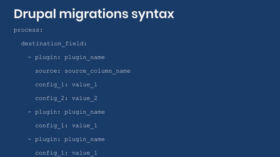 Understanding the syntax of Drupal migrations.