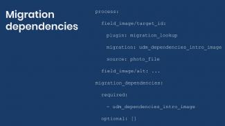 Snippet of migration dependency definition.