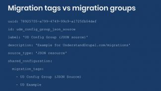 Example migration group definition containing migration tags.