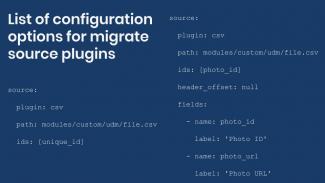 List of configuration options for source plugins